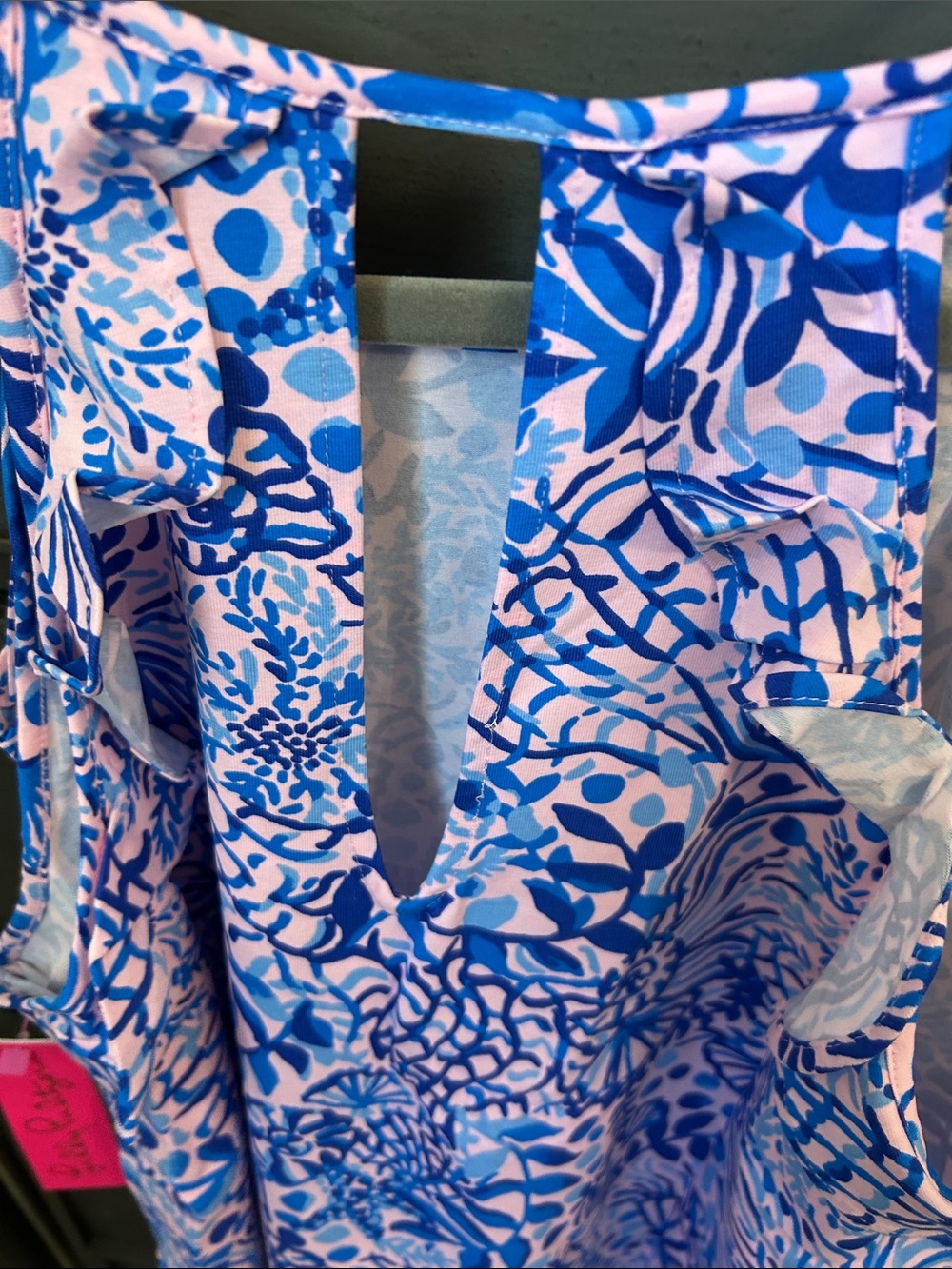 Blue and Pink Seashell Print Tank Top Billie Top - Picture 4 of 4